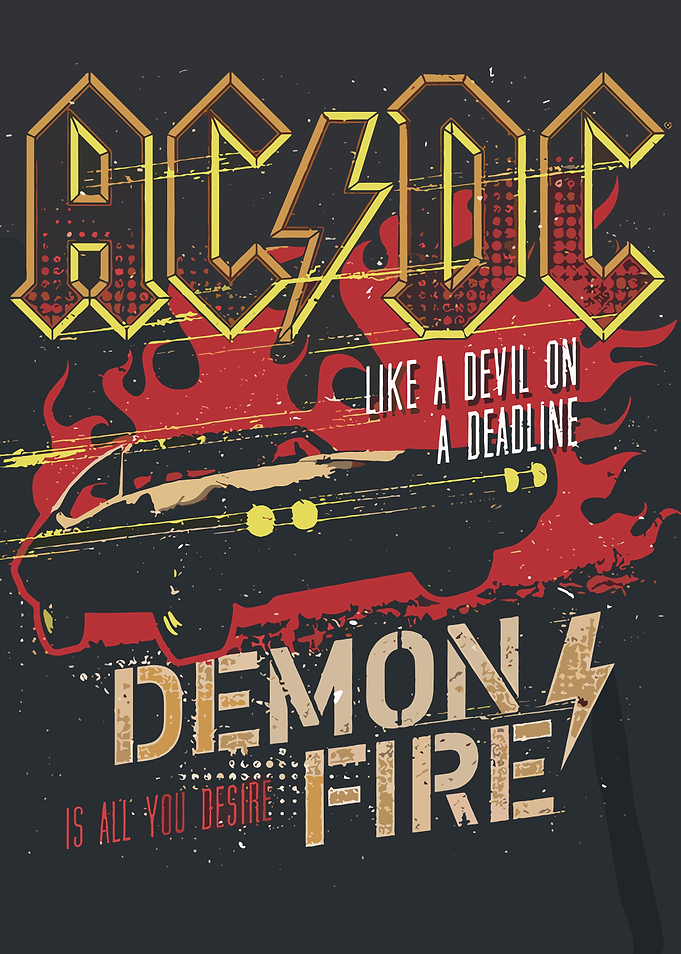 AC/DC Demon Fire Car Poster