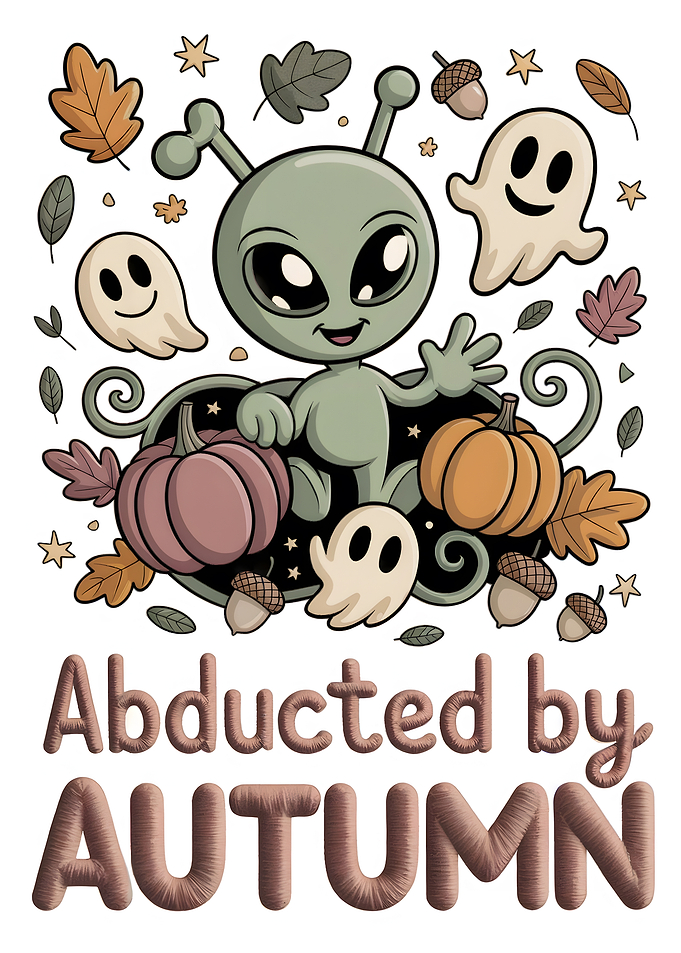 Abducted by Autumn Cartoon Illustration