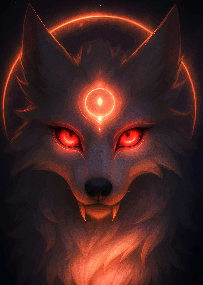 Glowing Wolf Portrait