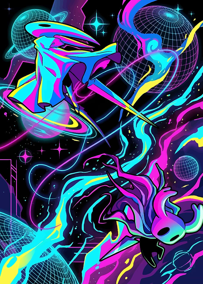 Hollow Knight Neon Space Art