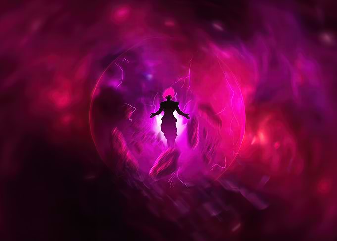 Silhouette in a Pink Energy Field saiya