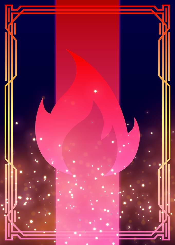 Abstract Fire Art Deco Design