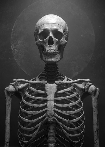 Monochrome Skeleton with Halo