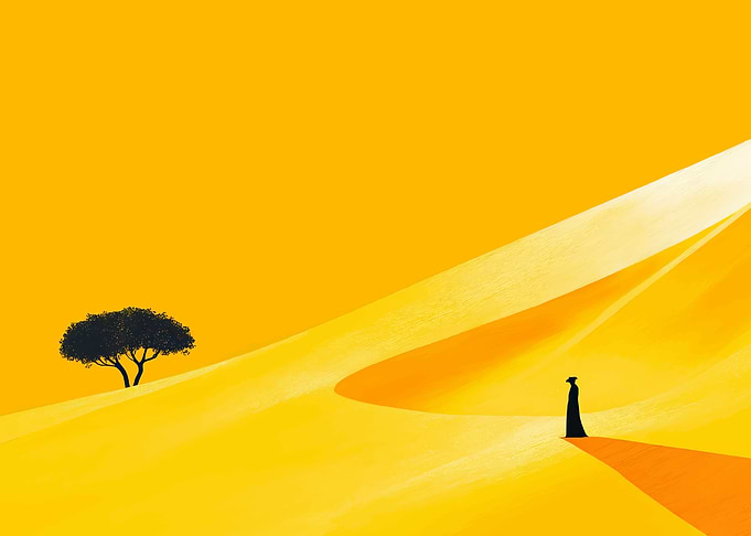 Desert Wanderer Minimalist Landscape