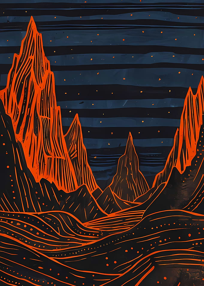 Orange Mountains Landscape
