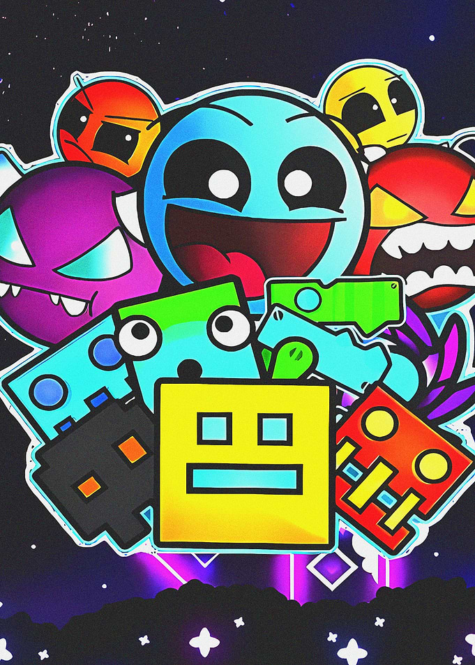 Geometry Dash Character Collage