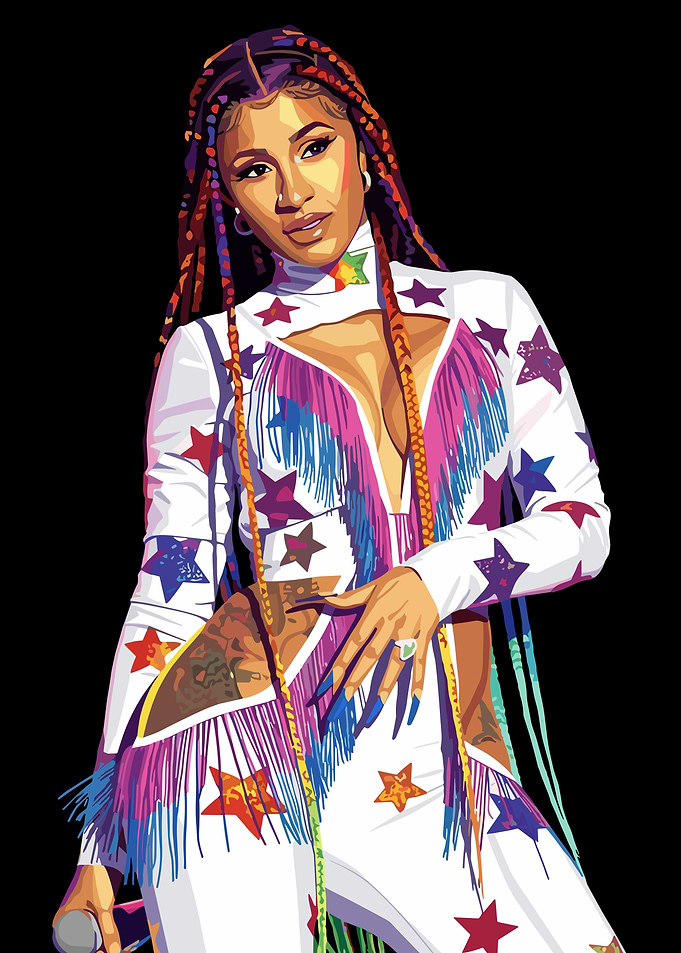 Cardi B Digital Art Portrait