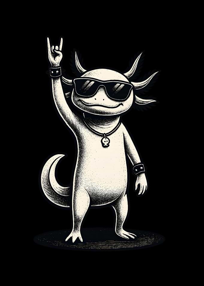 Cool Axolotl Rock On