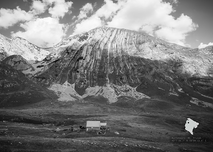 Montenegro Mountain Landscape Black and White