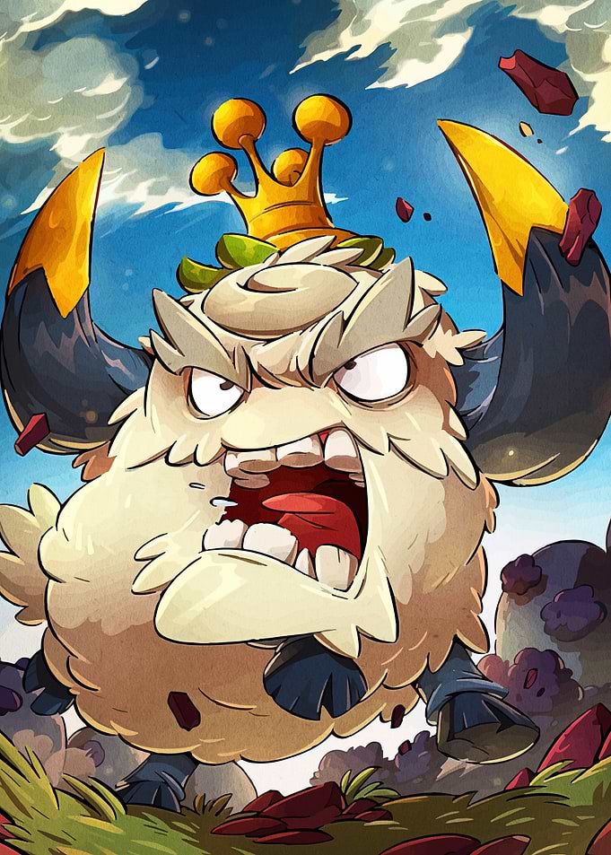 Angry King Monster Cartoon Illustration
