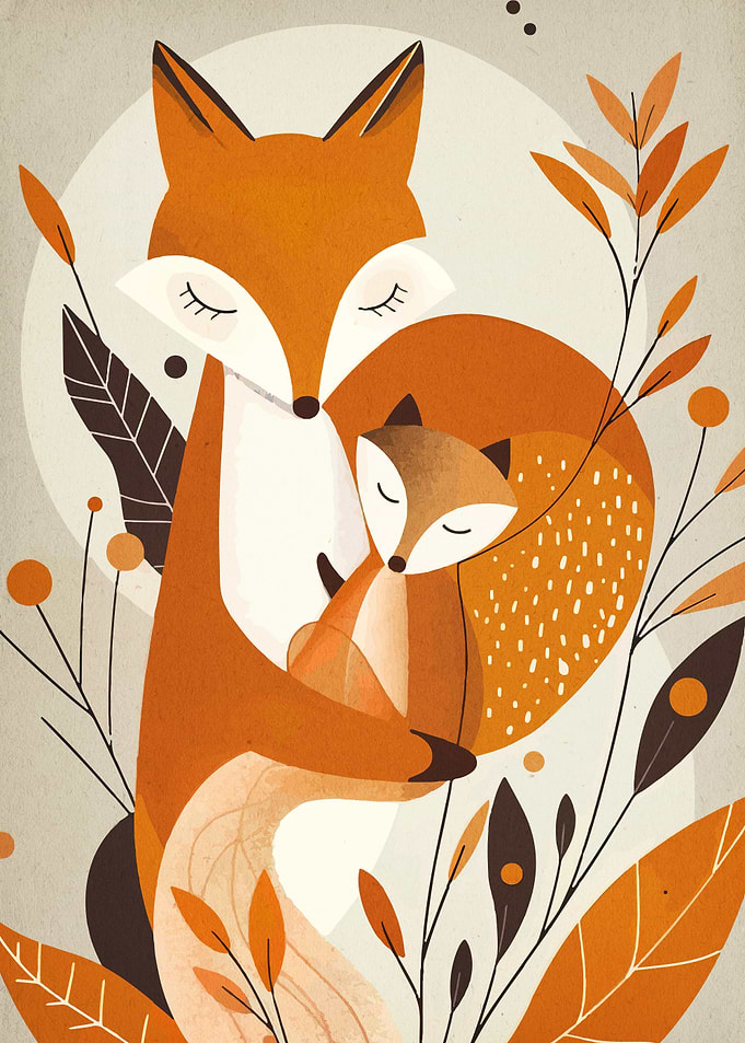 Fox Family Illustration