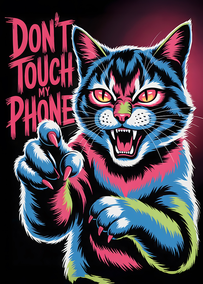 Angry Cat: Don't Touch My Phone