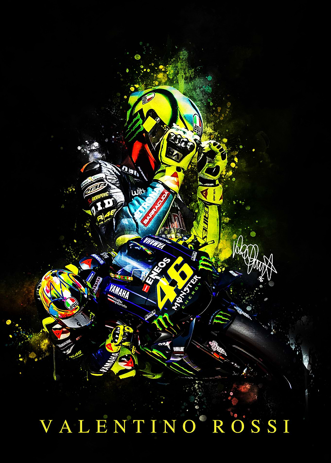 Valentino Rossi Motorcycle Racing Art