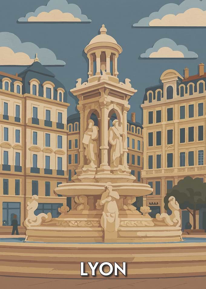 Lyon Cityscape Illustration