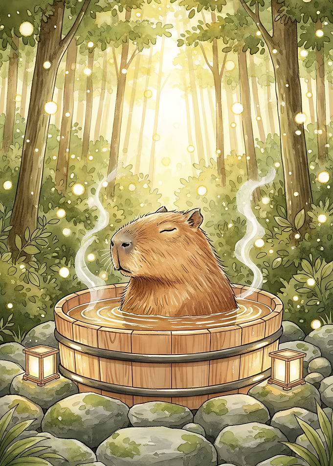 Capybara Bath Rub Shower Funny Animal