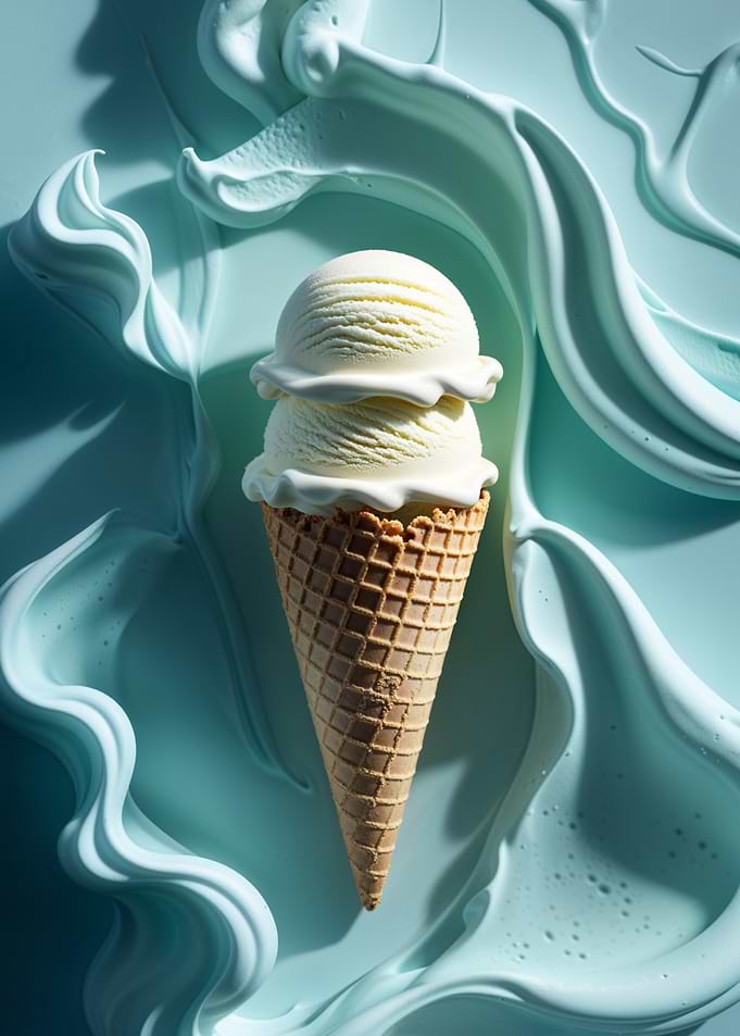 Vanilla Ice Cream Minimal Art Print