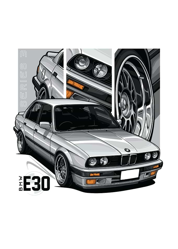 BMW E30 Series 3 Illustration
