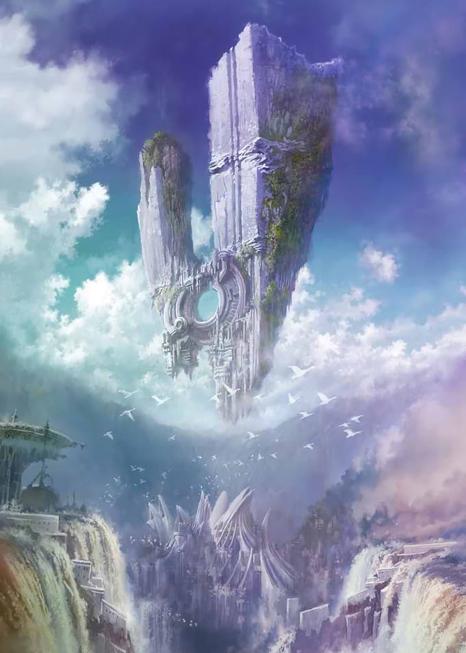 Fantasy Floating Island Landscape