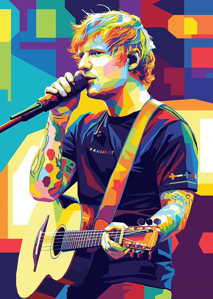 Ed Sheeran Colorful Pop Art Portrait