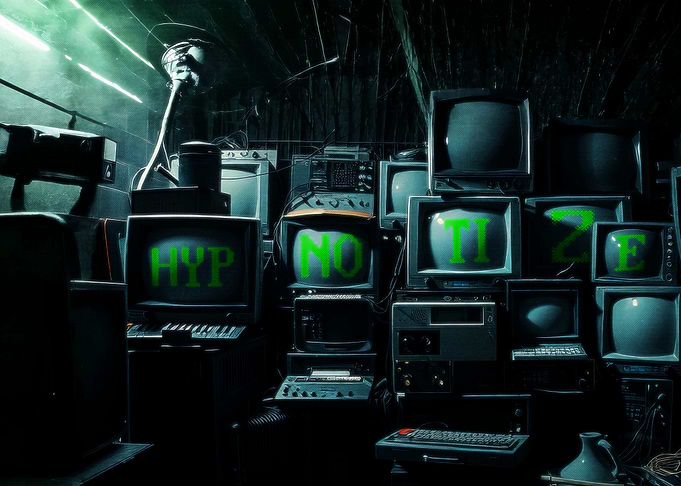 Vintage Monitors with Green Text