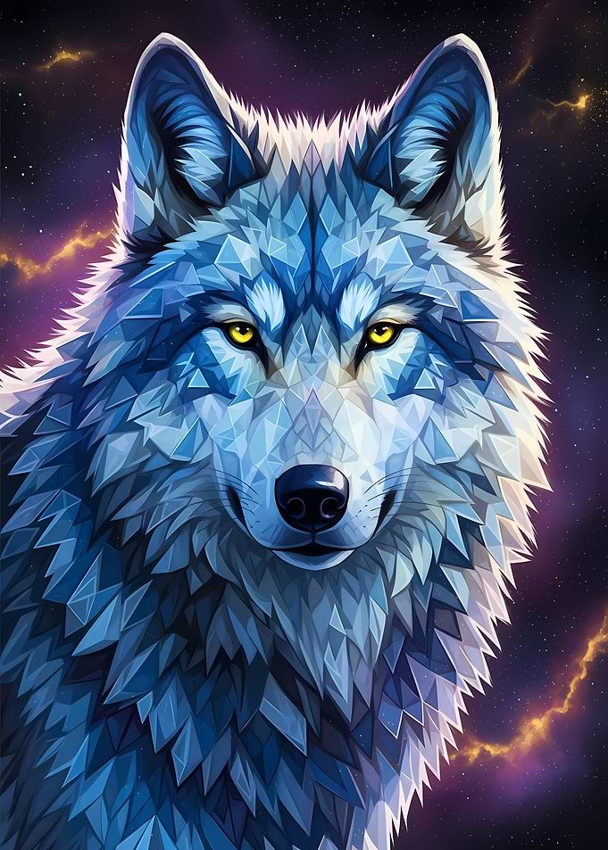Geometric Wolf Portrait