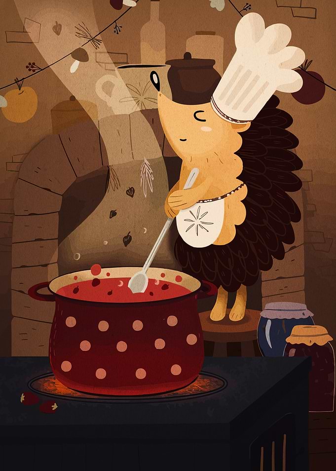 Hedgehog Chef Cooking Jam