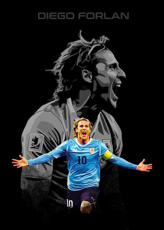 Diego Forlan Soccer Portrait