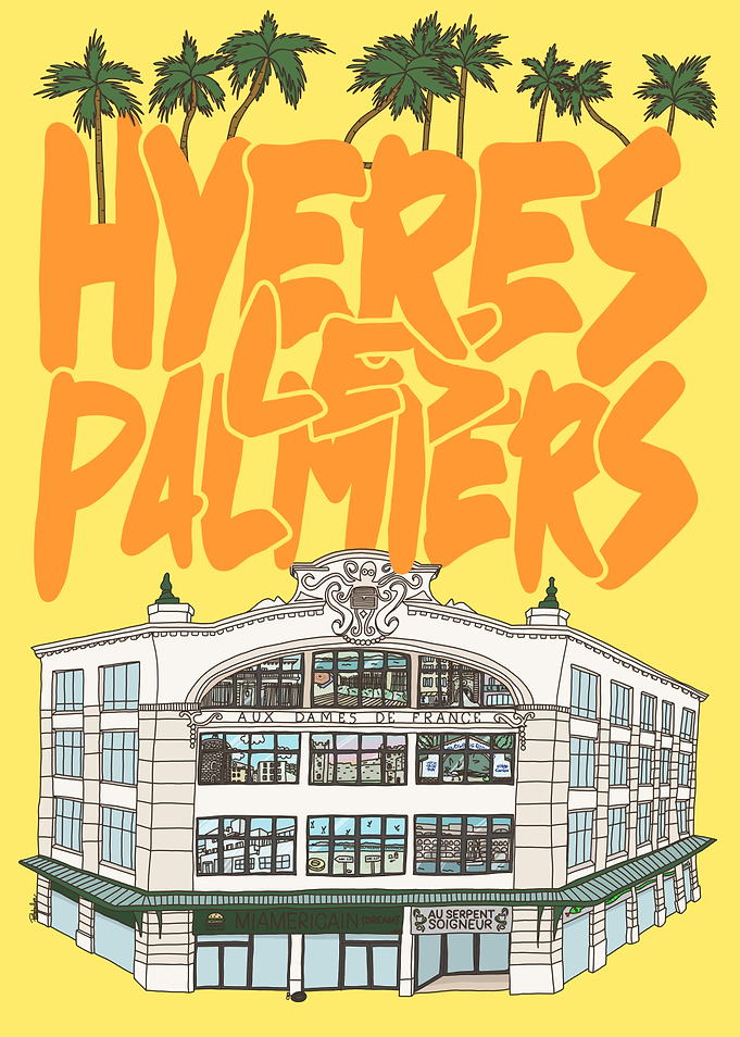 Hyeres Les Palmiers Building Illustration