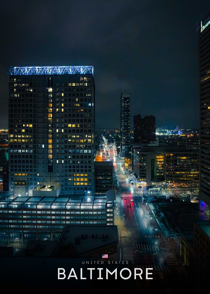 Baltimore Cityscape at Night