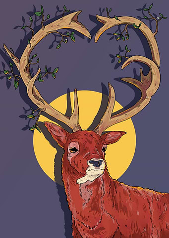 Deer with Antler Heart