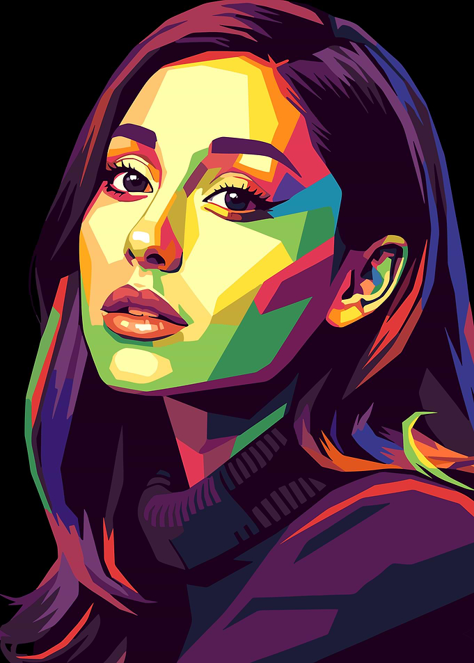 Ariana Grande Colorful Portrait