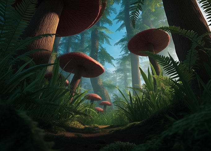 Mushroom Forest Landscape