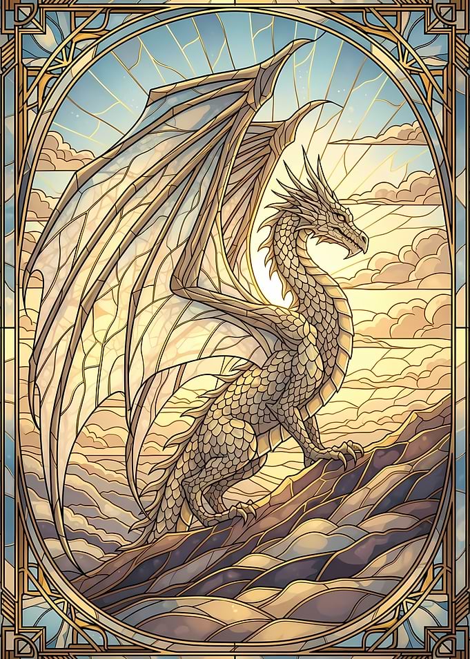 Stained Glass Dragon Art