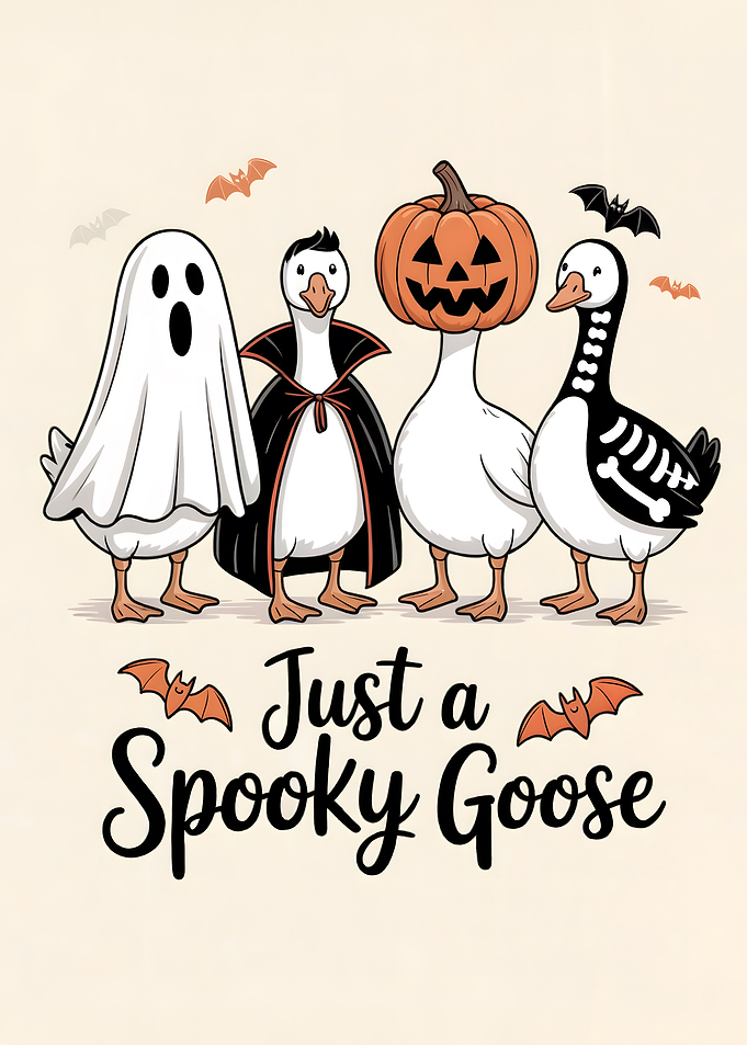 Spooky Goose Halloween Cartoon