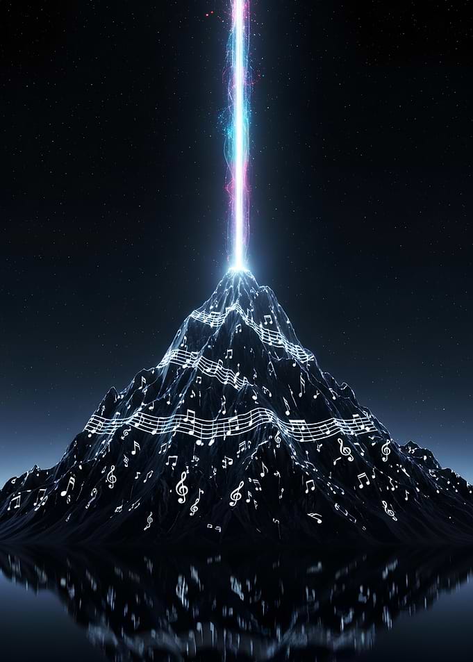 Musical Mountain Peak with Light Beam