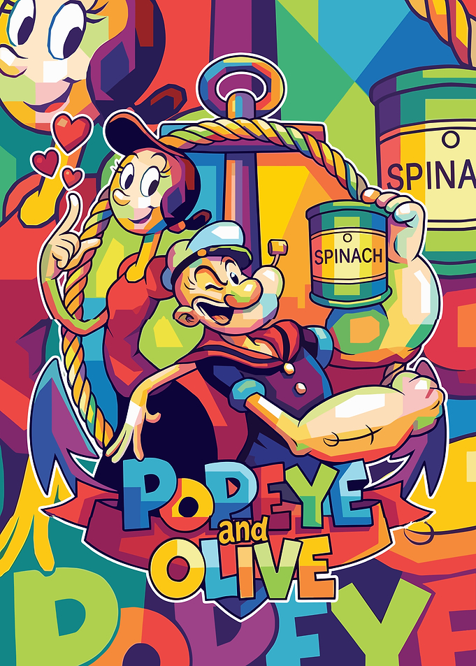 Popeye and Olive Pop Art