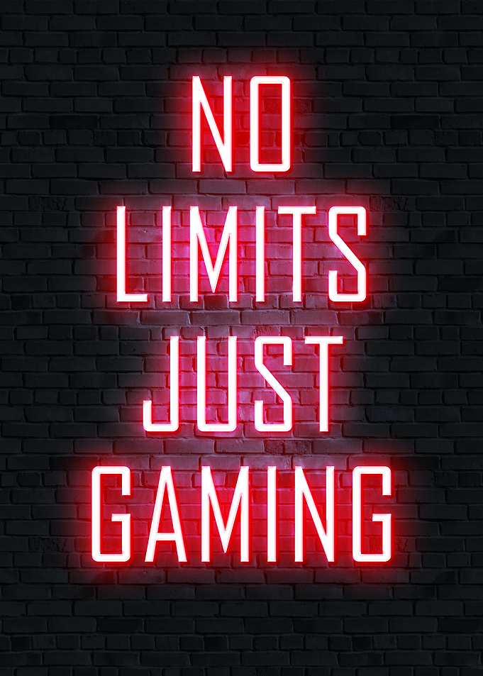 No Limits Just Gaming Neon Sign, gaming quotes