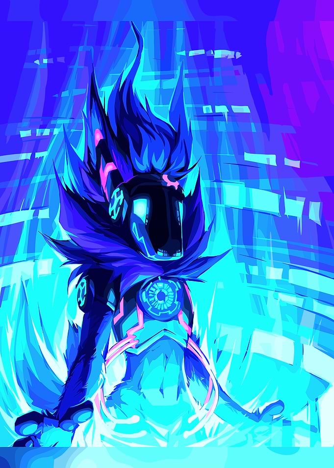 Blue Protogen Digital Art