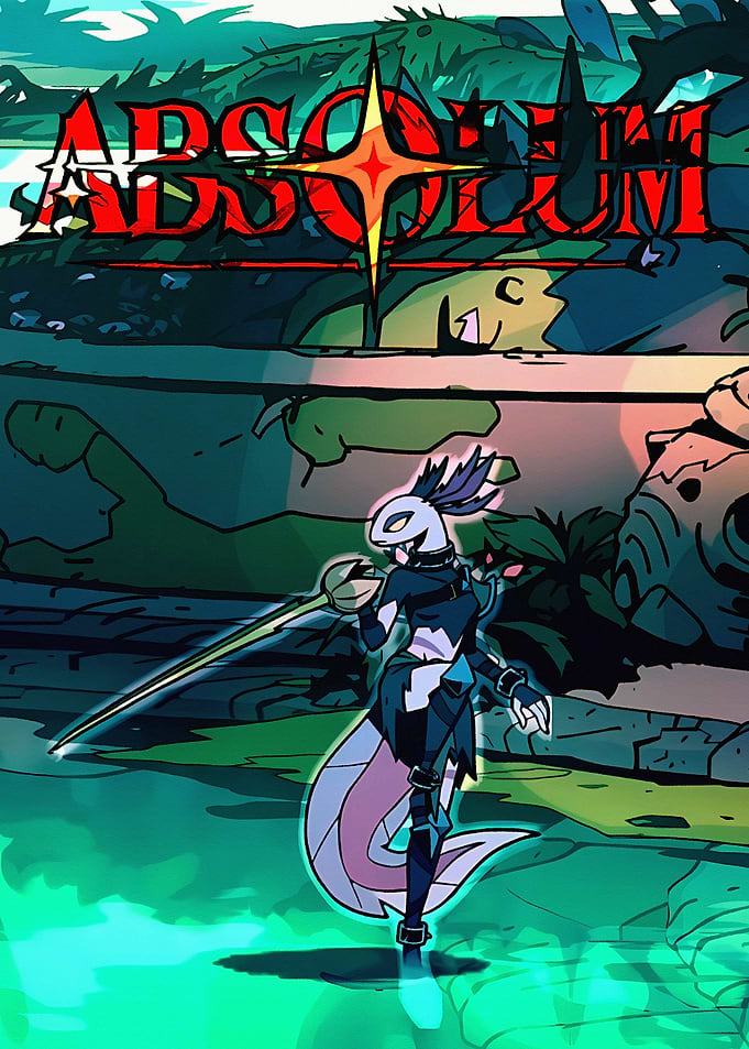 Absolum character in a stylized environment