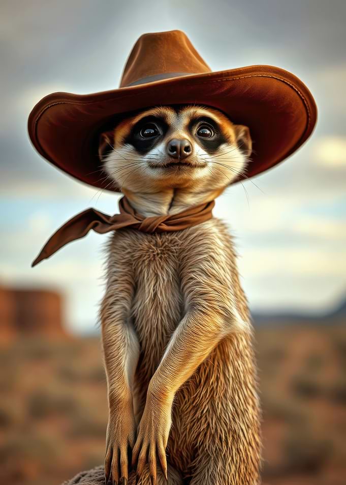 Meerkat Cowboy Portrait