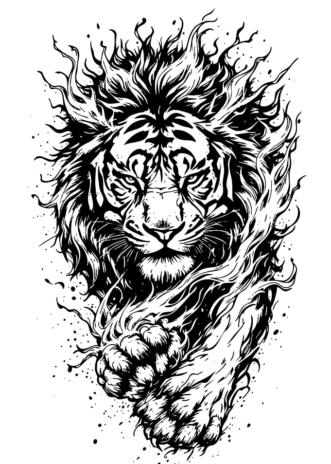 Monochrome Tiger Illustration