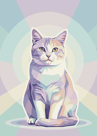 Geometric Cat Portrait