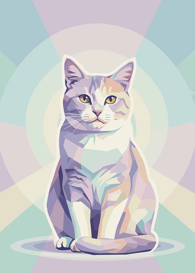 Geometric Cat Portrait