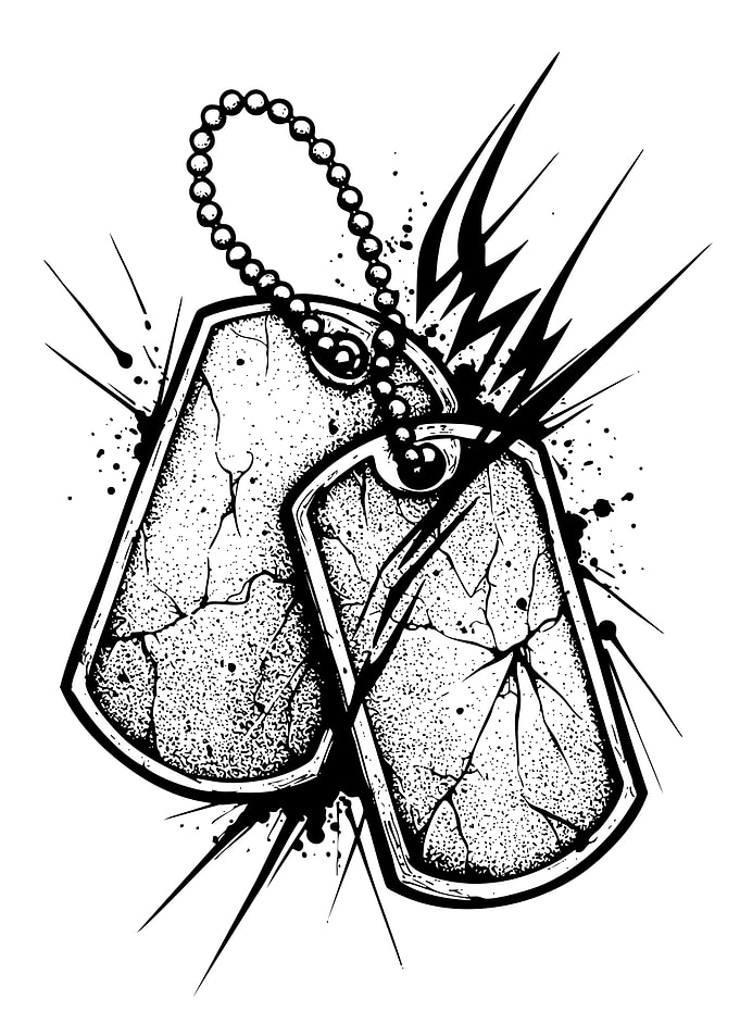 Distressed Military Dog Tags Illustration