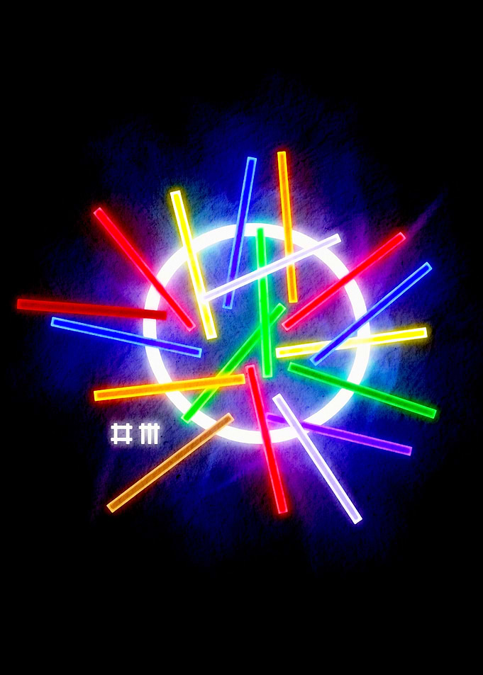 Neon Sticks and Circle