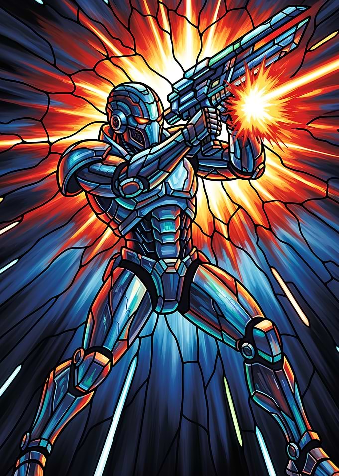 Futuristic Soldier with Energy Weapon