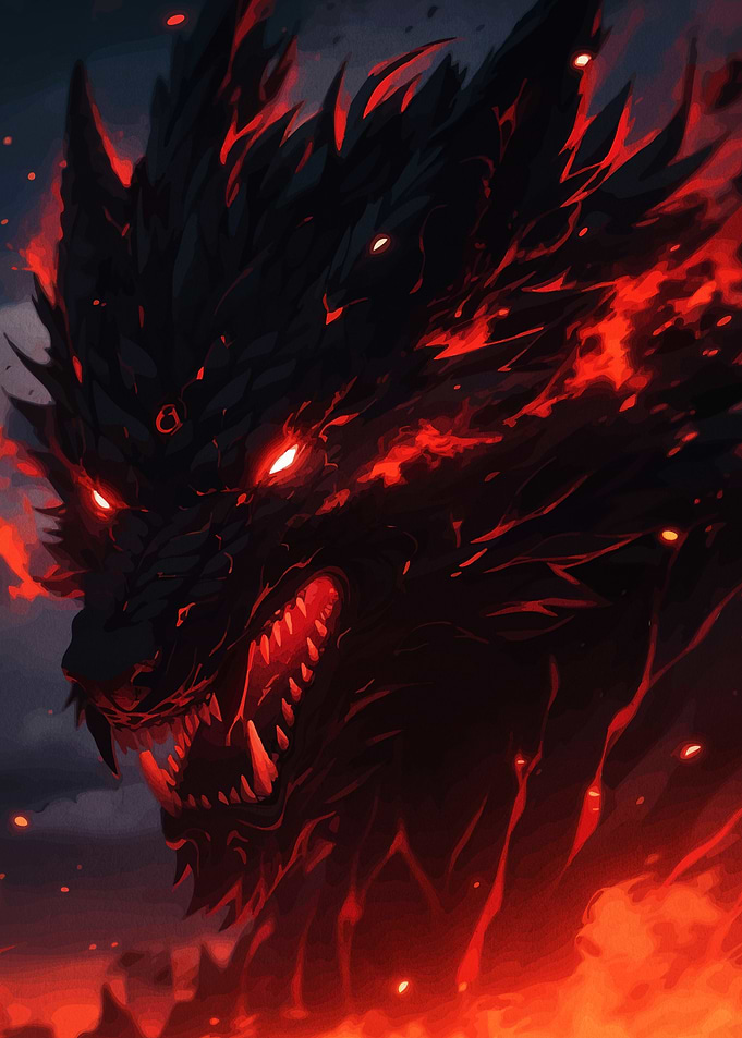 Fiery Wolf Digital Art