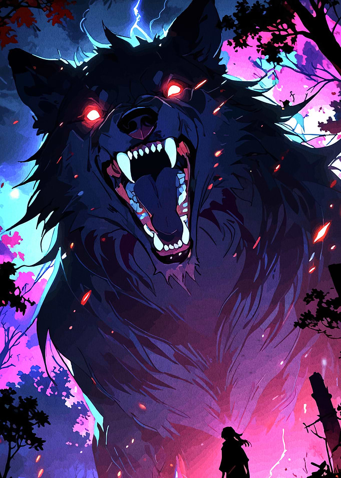 Giant Wolf Confrontation