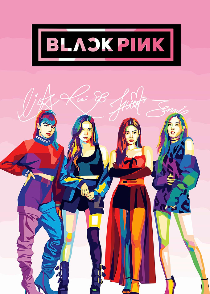 Blackpink colorful pop art poster