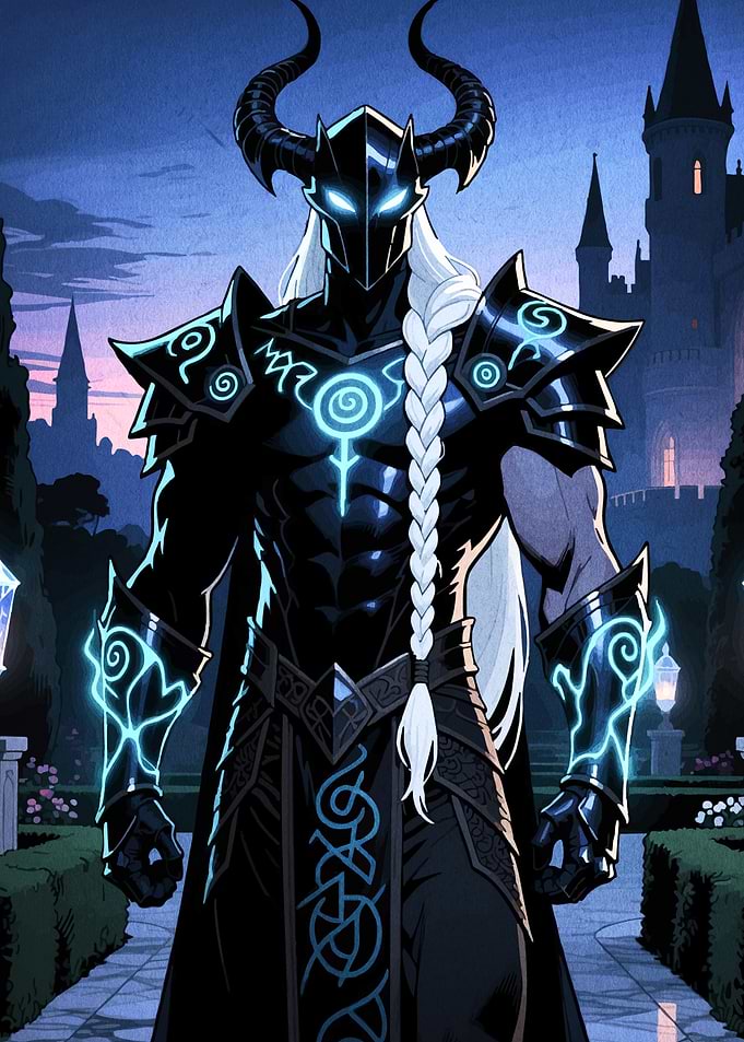 Horned Knight with Braided Hair